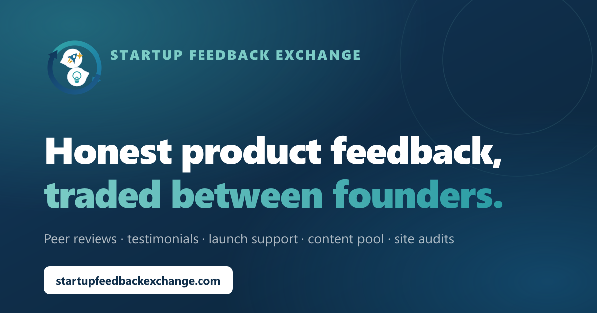 Days 1 thru 10 of launching a free feedback exchange for new products logo